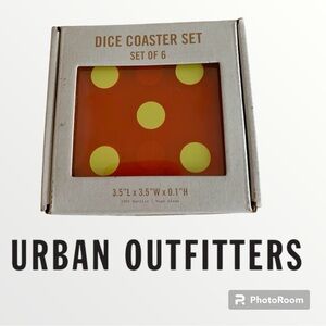 NWT Urban Outfitters dice coaster set of 6. Buy one set or 2 each set is $19